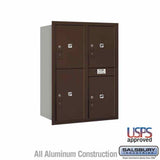 Salsbury Industries 3711D-4PZRU bronze horizontal mailbox usps access