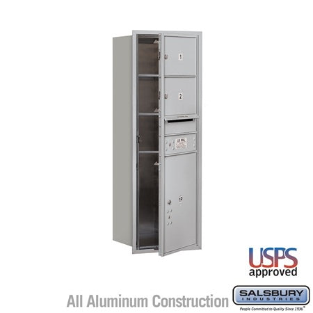 Salsbury Industries 3711S-02AFU aluminum horizontal mailbox usps access