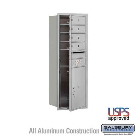 Salsbury Industries 3711S-04AFU aluminum horizontal mailbox usps access