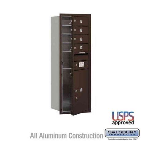 Salsbury Industries 3711S-04ZFU bronze horizontal mailbox usps access