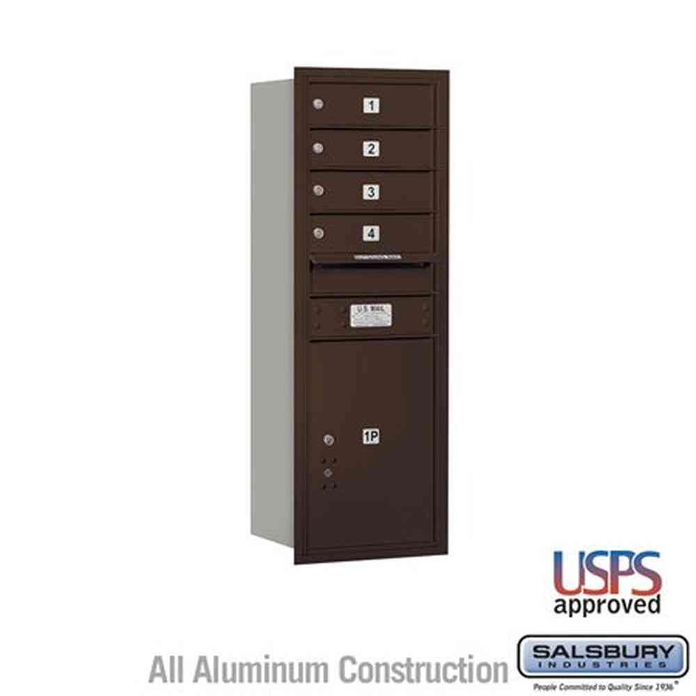 Salsbury Industries 3711S-04ZRU bronze horizontal mailbox usps access