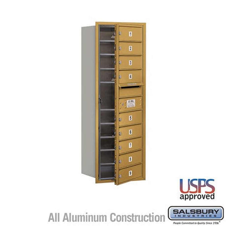 Salsbury Industries 3711S-09GFU gold horizontal mailbox usps access