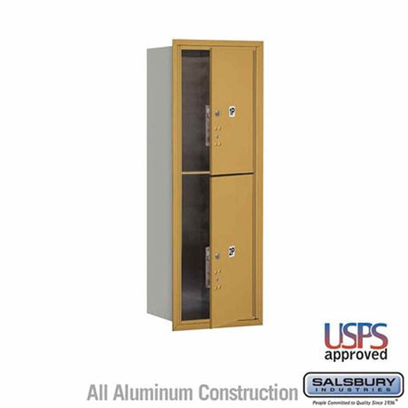 Salsbury Industries 3711S-2PGFU gold horizontal mailbox usps access