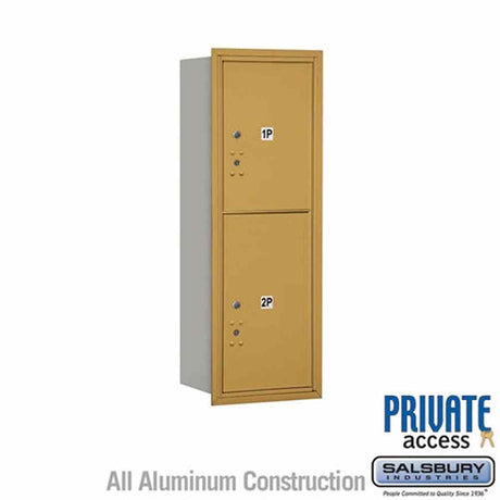 Salsbury Industries 3711S-2PGRP gold horizontal mailbox private access