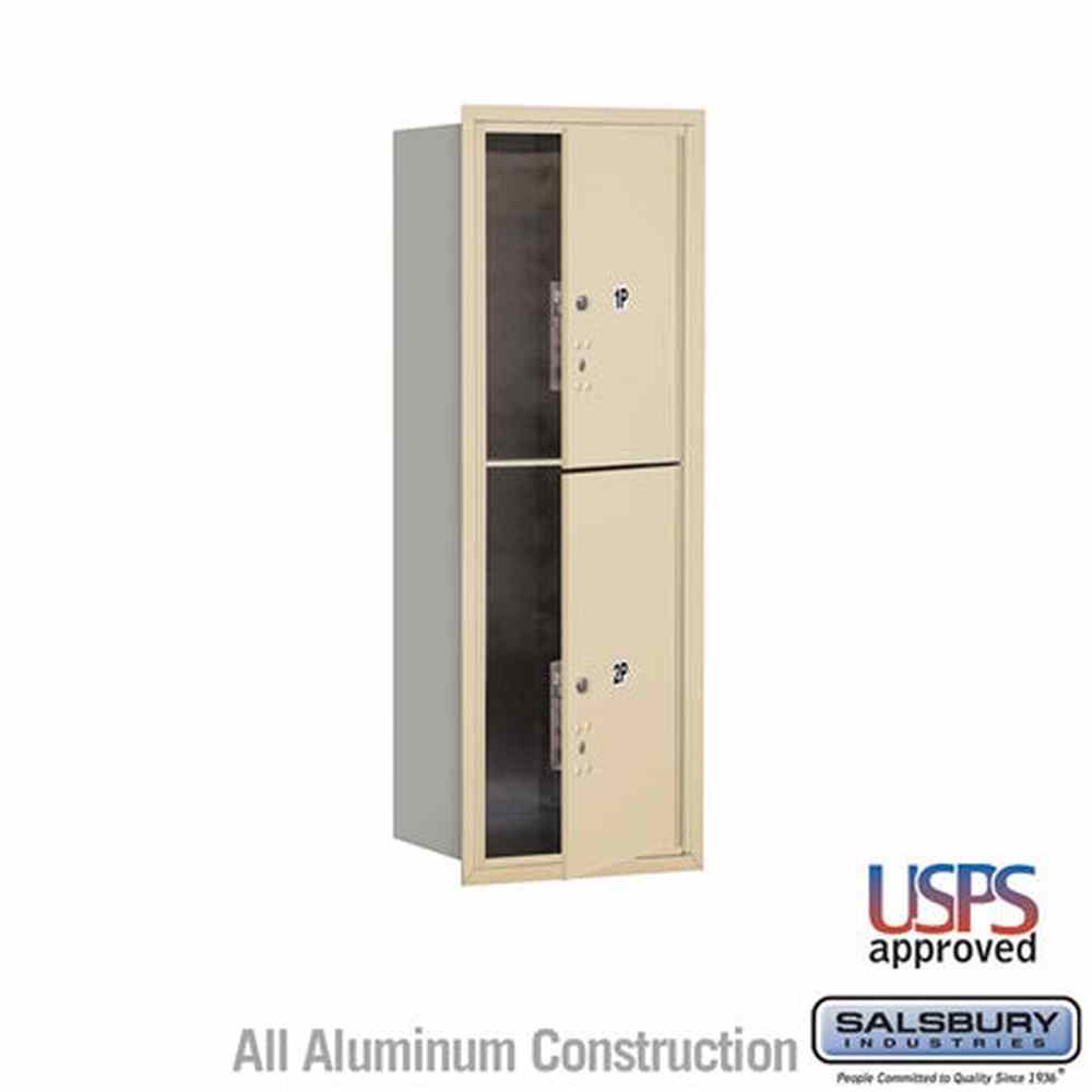 Salsbury Industries 3711S-2PSFU sandstone horizontal mailbox usps access