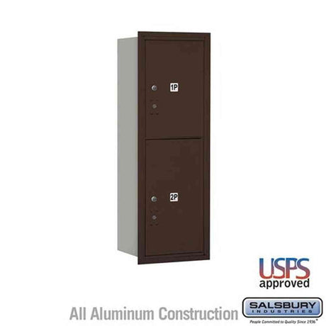 Salsbury Industries 3711S-2PZRU bronze horizontal mailbox usps access