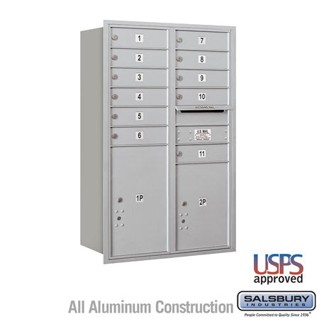 Salsbury Industries 3712D-11ARU aluminum horizontal mailbox usps access