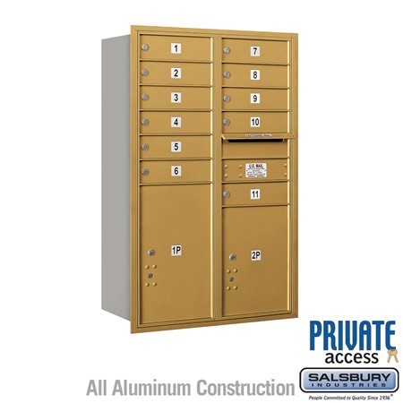 Salsbury Industries 3712D-11GRP gold horizontal mailbox private access