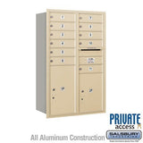 Salsbury Industries 3712D-11SRP sandstone horizontal mailbox private access