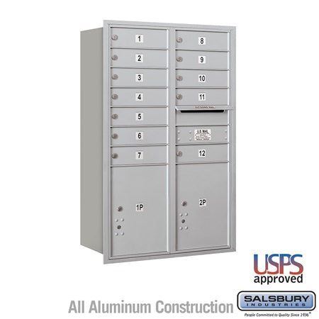 Salsbury Industries 3712D-12ARU aluminum horizontal mailbox usps access