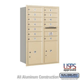 Salsbury Industries 3712D-12SRU sandstone horizontal mailbox usps access