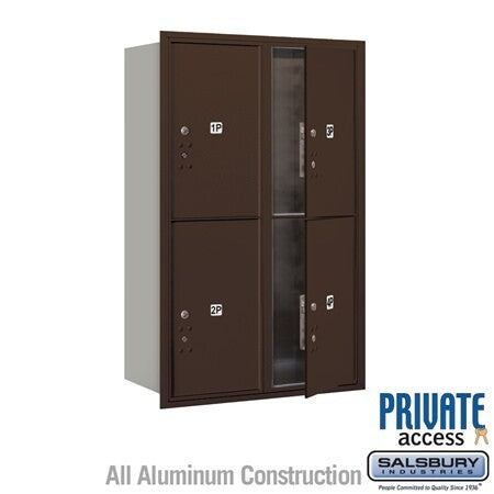 Salsbury Industries 3712D-4PZFP bronze horizontal mailbox private access