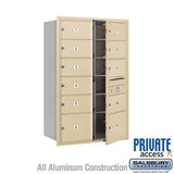 Salsbury Industries 3713D-11SFP-11-FP 4C Horizontal Mailbox 13 Door High Front Loading Private Access Sandstone