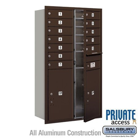 Salsbury Industries 3713D-12ZFP bronze horizontal mailbox private access