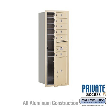 Salsbury Industries 3713S-06SFP sandstone horizontal mailbox private access