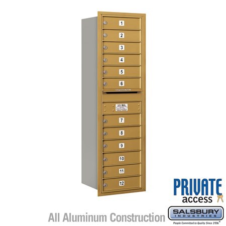 Salsbury Industries 3714S-12GRP gold horizontal mailbox private access
