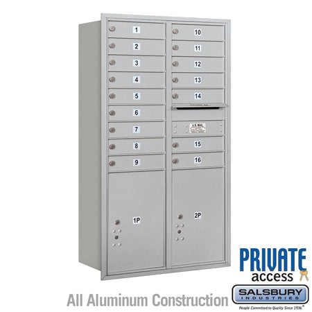 Salsbury Industries 3715D-16ARP aluminum horizontal mailbox private access