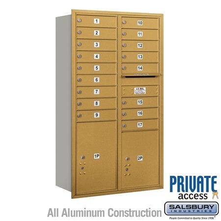 Salsbury Industries 3715D-17GRP gold horizontal mailbox private access