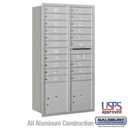 Salsbury Industries 3716D-20ARU horizontal maximum height mailbox usps access, additional view