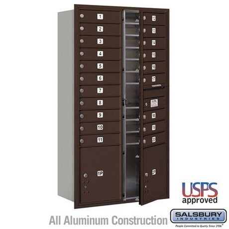 Salsbury Industries 3716D-20ZFU bronze horizontal maximum height mailbox usps access