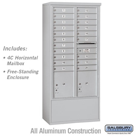 Salsbury Industries 3916D-20AFU free standing horizontal mailbox usps access, front view