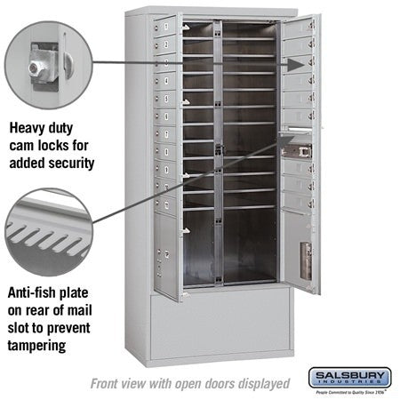 Salsbury Industries 3916D-20AFU free standing horizontal mailbox usps access in polished brass, additional view