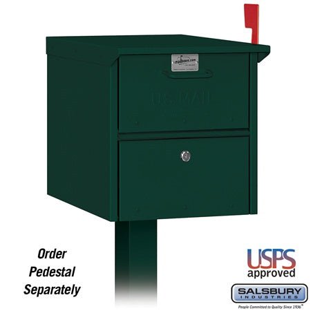 Salsbury Industries 4325GRN roadside mailbox, additional view