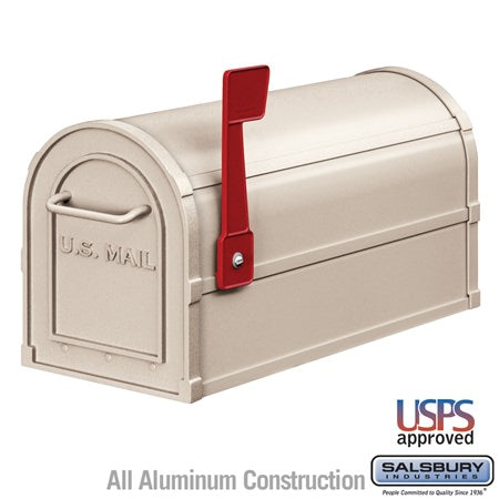 Salsbury Industries 4850GRN rural mailbox in polished brass, additional view