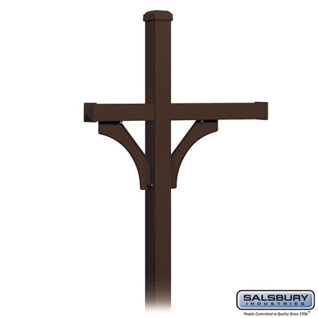 Salsbury Industries 4873BRZ mailbox post in satin stainless, additional view