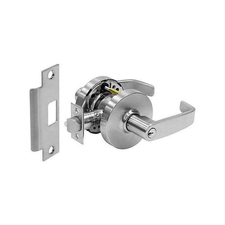 Sargent 2810G37LL26D Classroom Cylindrical Lock Grade 1 with L Lever and L Rose and ASA Strike Satin Chrome