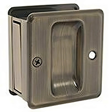 Ives SC990B609 antique brass passage sliding door lock