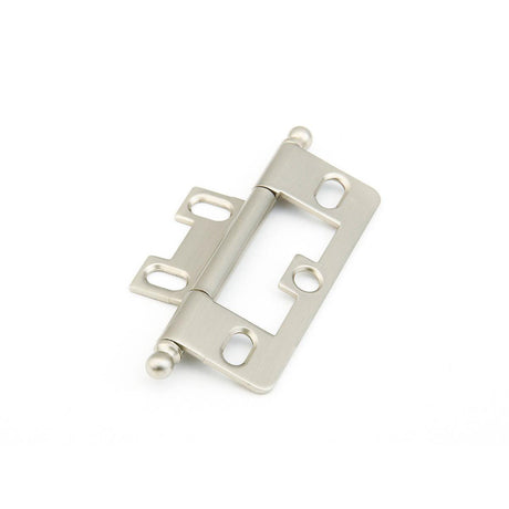 Schaub and Company 1100B-15 Non-Mortise Ball Tip 2-1/2" x 7/8" Cabinet Hinge Cabinet Knob Satin Nickel