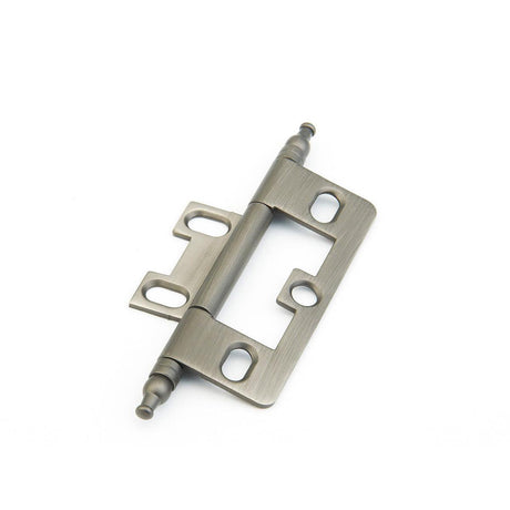 Schaub and Company 1100M-AN Minaret Tip Non-Mortise 2-1/2" x 7/8" Cabinet Hinge Cabinet Knob Antique Nickel