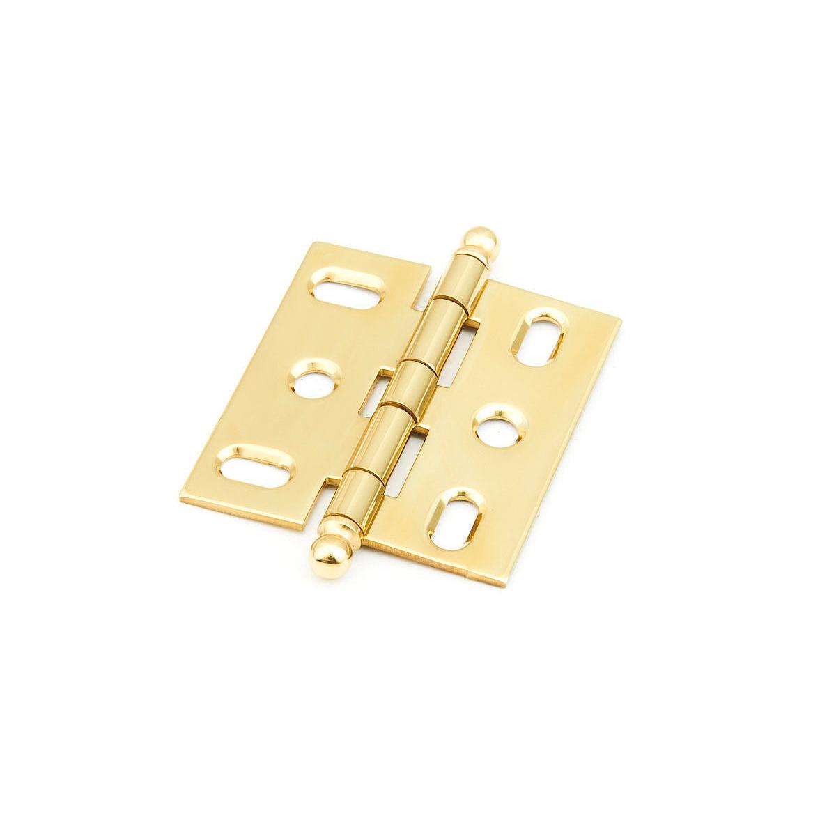 Schaub and Company 1111B-03 Ball Tip Mortise 2" x 3/4" Cabinet Hinge Cabinet Knob Polished Brass