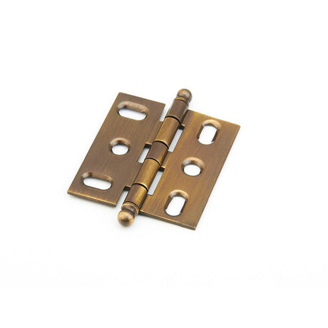 Schaub and Company 1111B-AB Ball Tip Mortise 2" x 3/4" Cabinet Hinge Cabinet Knob Antique Brass