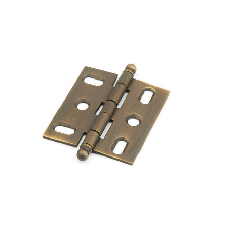 Schaub and Company 1111B-ALB Ball Tip Mortise 2" x 3/4" Cabinet Hinge Cabinet Knob Antique Light Brass