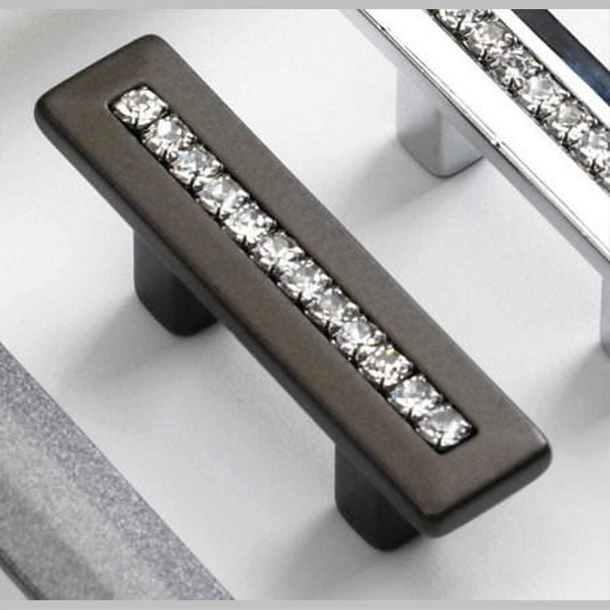 Schaub and Company 301-MBZ Skye Vale Collection 32 mm Center Cabinet Bar Cabinet Pull with Crystal Inlay Milano Bronze