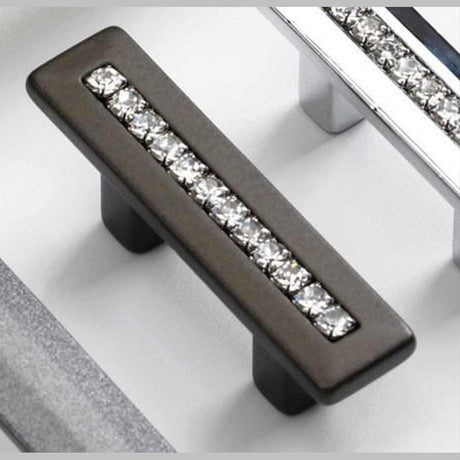 Schaub and Company 301-MBZ Skye Vale Collection 32 mm Center Cabinet Bar Cabinet Pull with Crystal Inlay Milano Bronze