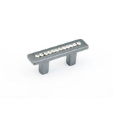 Schaub and Company 301-MSV Skye Vale Collection 32 mm Center Cabinet Bar Cabinet Pull with Crystal Inlay Milano Silver