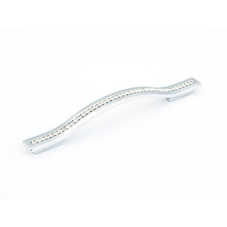 Schaub and Company 302-26 Skye Vale Collection 128 / 160 mm Center Cabinet Pull with Crystal Inlay Chrome