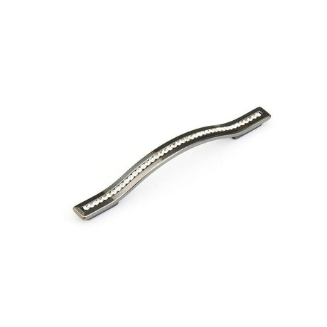 Schaub and Company 302-BC Skye Vale Collection 128 / 160 mm Center Cabinet Pull with Crystal Inlay Black Chrome