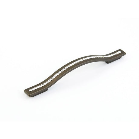 Schaub and Company 302-MBZ Skye Vale Collection 128 / 160 mm Center Cabinet Pull with Crystal Inlay Milano Bronze