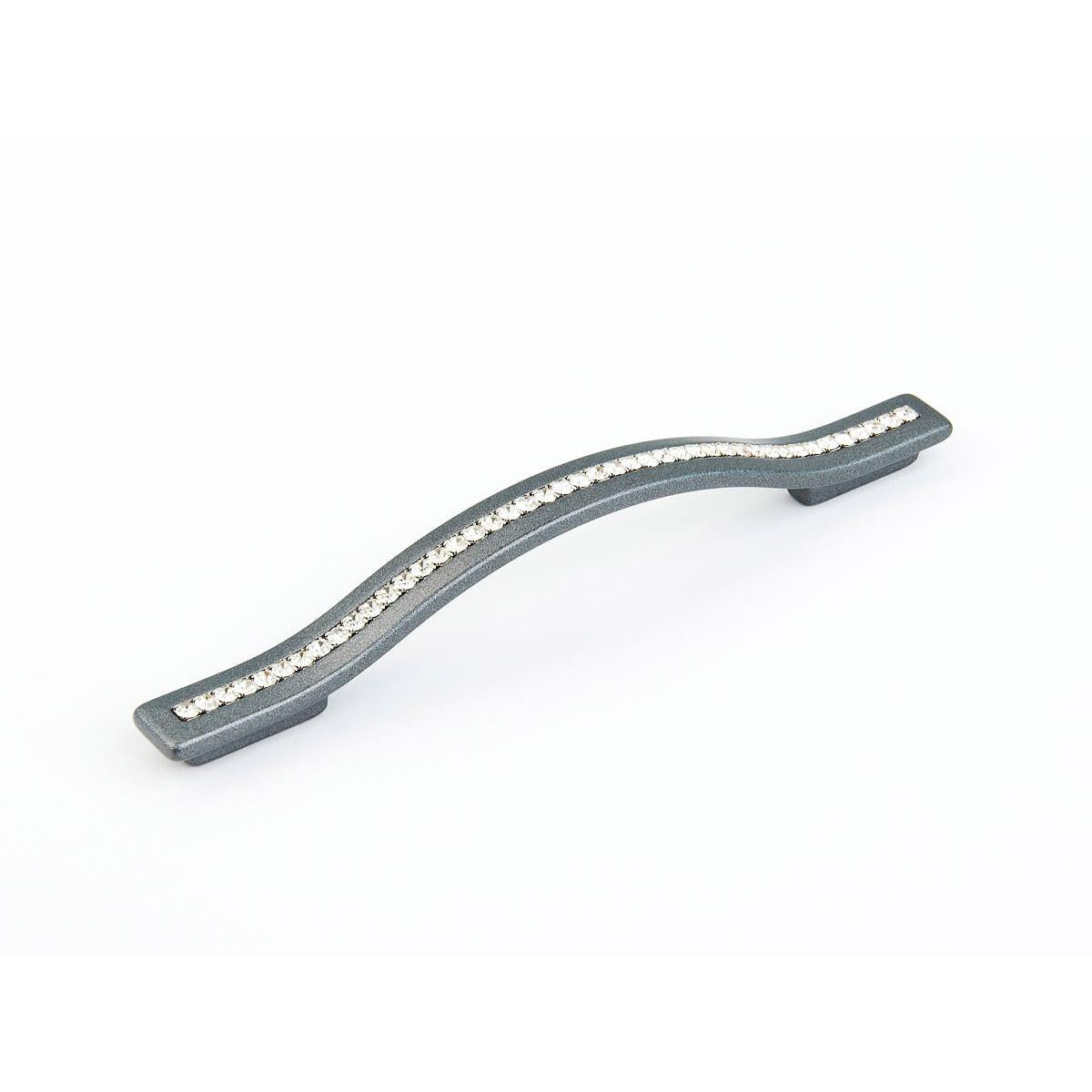 Schaub and Company 302-MSV Skye Vale Collection 128 / 160 mm Center Cabinet Pull with Crystal Inlay Milano Silver