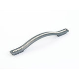 Schaub and Company 302-MSV Skye Vale Collection 128 / 160 mm Center Cabinet Pull with Crystal Inlay Milano Silver