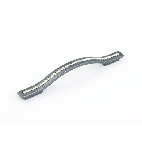 Schaub and Company 302-MSV Skye Vale Collection 128 / 160 mm Center Cabinet Pull with Crystal Inlay Milano Silver