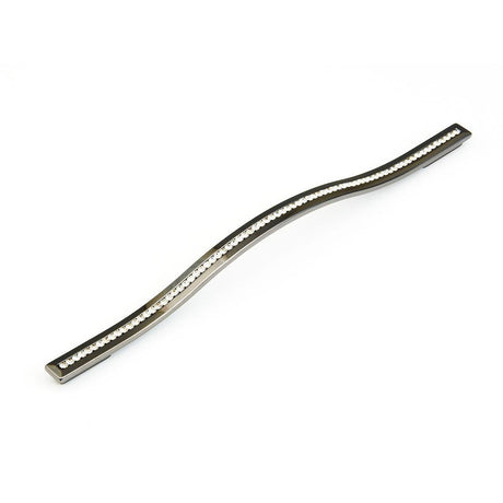 Schaub and Company 303-BC Skye Vale Collection 288 / 320 mm Center Cabinet Pull with Crystal Inlay Black Chrome