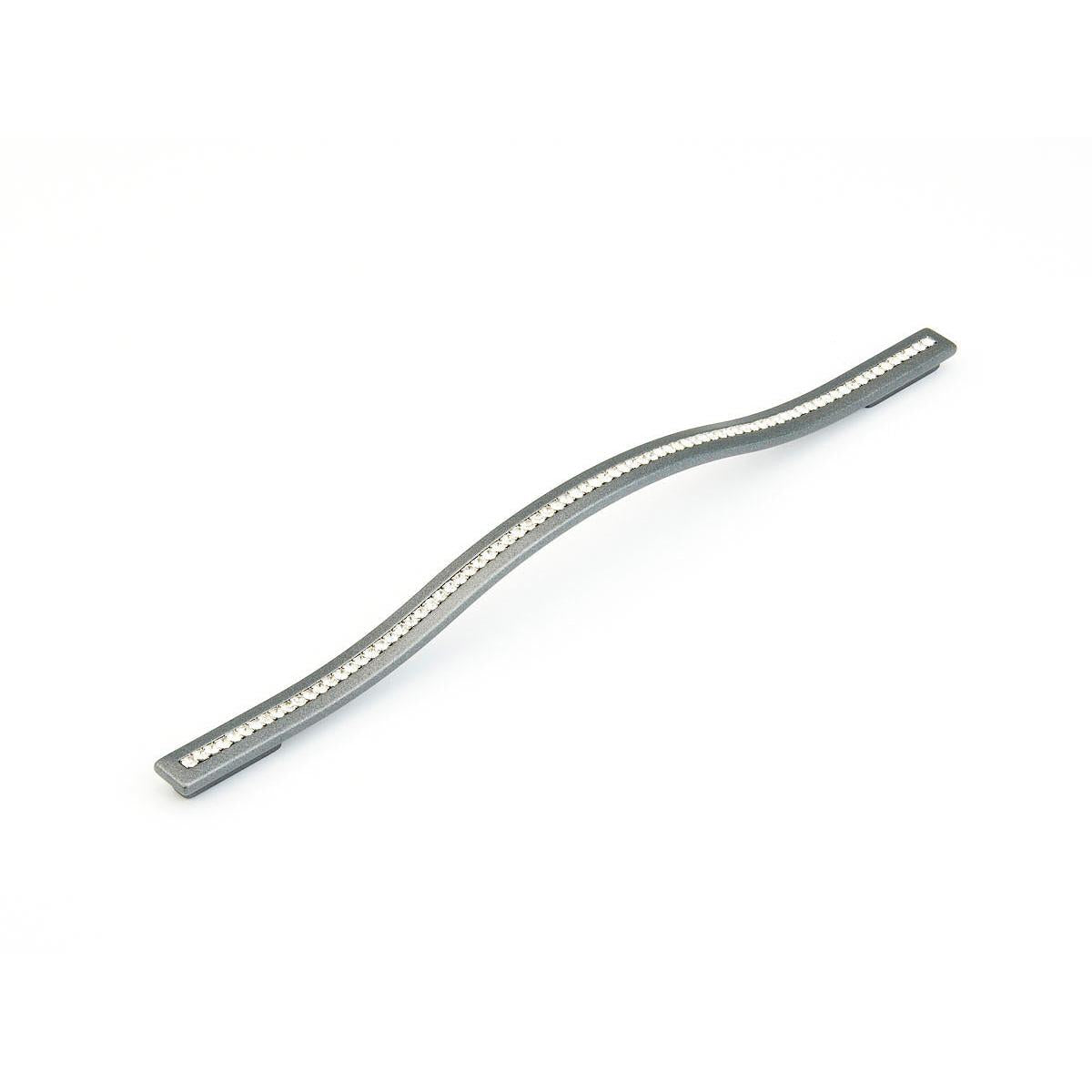 Schaub and Company 303-MSV Skye Vale Collection 288 / 320 mm Center Cabinet Pull with Crystal Inlay Milano Silver
