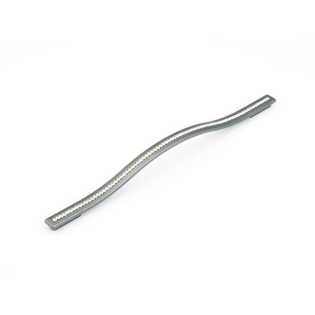 Schaub and Company 303-MSV Skye Vale Collection 288 / 320 mm Center Cabinet Pull with Crystal Inlay Milano Silver