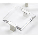 Schaub and Company 315-15-CL Positano Collection 64 mm Center Cabinet Square Cabinet Pull Satin Nickel Clear