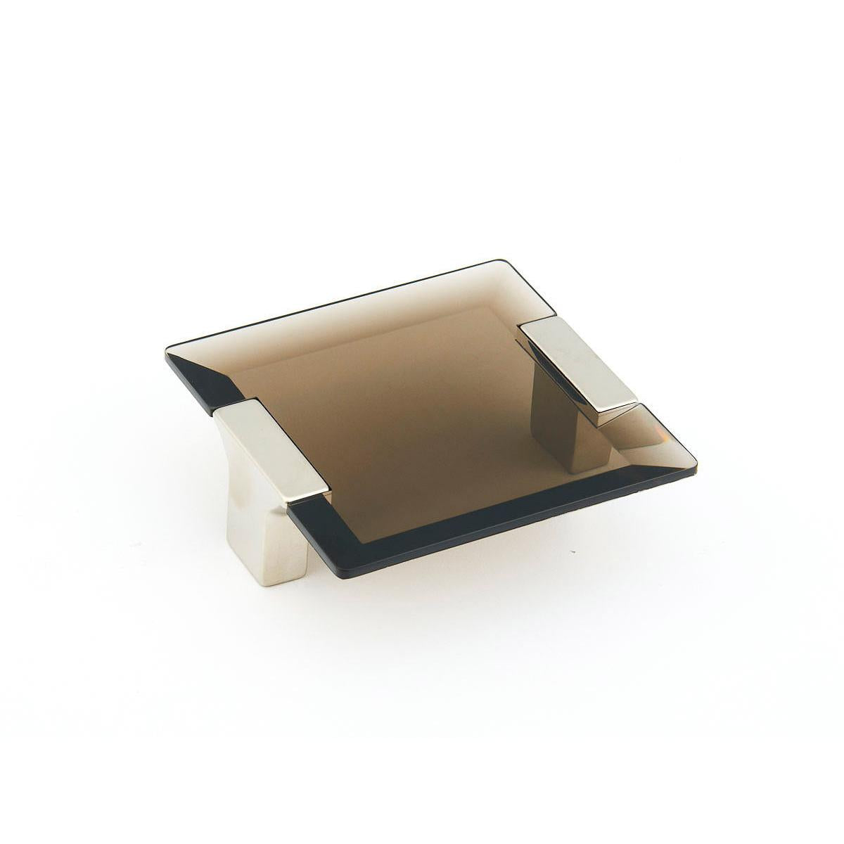 Schaub and Company 315-15-SM Positano Collection 64 mm Center Cabinet Square Cabinet Pull Satin Nickel Smoke
